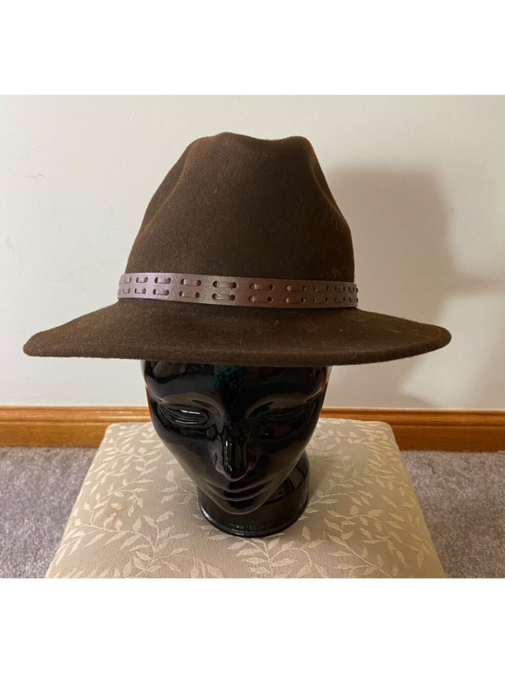 Country Gentleman Brown Lite Felt Wool Fedora Medium Water Repellent Classic